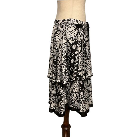 Lapis Layered Ruffle Skirt Animal Print Size L - Picture 4 of 10